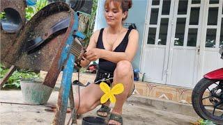 Genius Girl Repairs and Maintains Super Old Rusted Electric Banana Cutting Machine for Poor