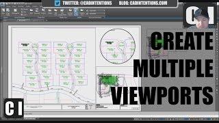 AutoCAD How to Create Viewports (Multiple Views & Circle Views) - New Layout Tutorial