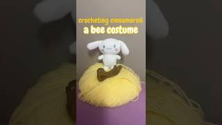 crocheting a bee costume for my mini cinnamoroll plushie!
