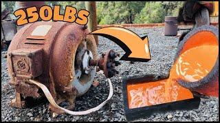 250 LB Motor Melt Down - Huge Copper Ingots - ASMR Metal Melting - Trash To Treasure - CI Coins