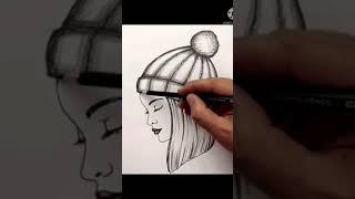  Girl sketch art  // Daily Art Box // Daily Art // #shorts #youtubeshorts #shortfeed