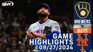 Mets vs Brewers (9/27/2024) | NY Mets Highlights | SNY