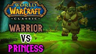 WOW Classic - Warrior soloing Princess in Maraudon. (With & without Diamond flask healing.)