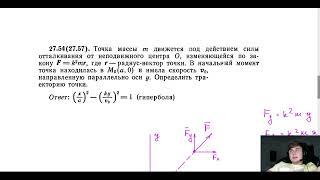 Динамика материальной точки. Движение тела под действием отталкивающей силы.