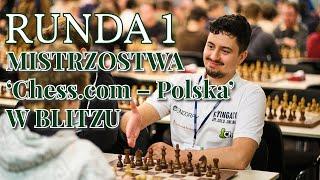 Mistrzostwa ‘Chess.com – Polska’ w blitzu - Runda 1 -  Wiesiołek Daniel - IM Dawid Czerw