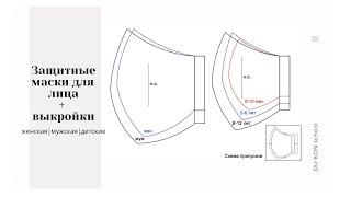 ВЫКРОЙКА МАСКИ-печатай и шей на всю семью|МУЖСКАЯ|ЖЕНСКАЯ|ДЕТСКИЕ