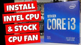 How To Install Intel Stock Cooling Fan and CPU Intel LGA1200 socket