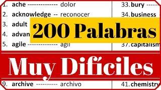 Palabras difíciles de pronunciar en inglés americano 200 vocablos con significado en español