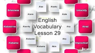 English Vocabulary - Lesson 29 | Airy, Alarm, Albatross, Alacrity, Alaska, Alate | Synonyms