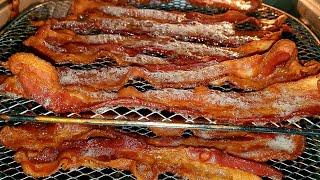 Air Fried Bacon Power XL Vortex 10qt 1700w Air Fryer Pro Oven Whole Pack of Bacon at once no flip