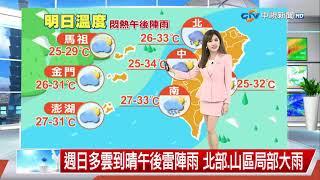 【彥廸氣象報報】各地午後大雨轟炸 臺東大武悶熱飆36度│中視晚間氣象 20250607
