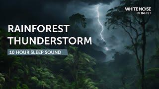 Rainforest Thunderstorm - 10 Hours Sleep Sound - Black Screen