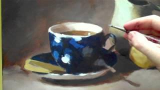How to paint acrylic still life - time-lapse still life tutorial