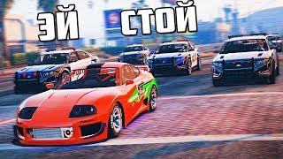 GTA 5 COPS & ROBBERS - ВСЯ БАНДА ЮТУБА В СБОРЕ! УЕЗЖАЮ НА МАШИНЕ ИЗ ФОРСАЖА ОТ 8 КОПОВСКИХ ТАЧЕК!