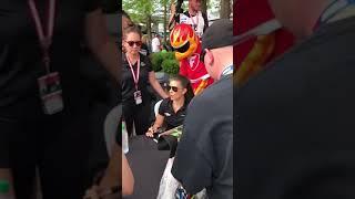 Danica Patrick being about as rude as she can be to a fan at the 2018 Indy 500