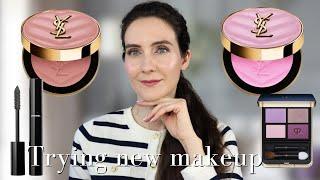 Trying NEW MAKEUP | BEAUTY HAUL| YSL Make me blush powder blushes | Guerlain | CHANEL | Cle de Peau