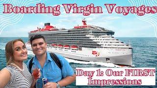 Boarding VIRGIN VOYAGES For a 5 Night Cruise | Our FIRST Impressions?! | Showing INSANE Food & Shows