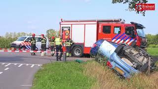 (VIDEO) 02-09-2018  Gezin met kindje van twee komt met de schrik vrij bij ongeluk in Chaam