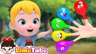 Color balloons Finger Family + Johny Johny Yes Papa + Nursery Rhymes | Kindergarten | LimeAndToys