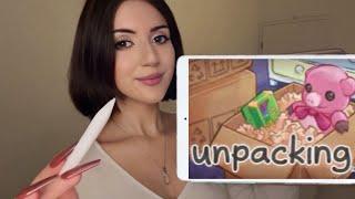 ASMR Lets Play Unpacking on my iPad  again! ~ relaxing whispering and tapping