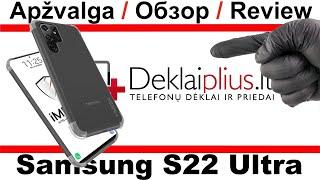 Samsung S22 Ultra Anti shock plonas silikoninis dėklas - permatomas