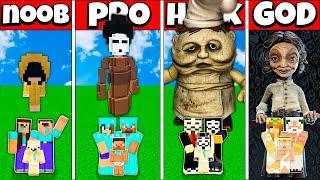 Minecraft Battle FAMILY LITTLE NIGHTMARES BUILD HOUSE CHALLENGE NOOB vs PRO vs HACKER GOD Animation