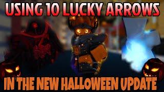 [YBA] Using 10 LUCKY ARROWS In The New HALLOWEEN UPDATE!