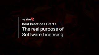 Best practices part 1 - the real purpose of software licensing