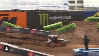 Zach Osborne Gnarly Crash - Salt Lake City Supercross Rd. 17