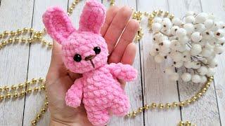 ЗАЙЧИК МАЛЫШ ИЗ ПЛЮШЕВОЙ ПРЯЖИ КРЮЧКОМ️crochet bunny