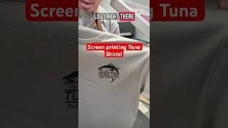 Screen printing some Tuna Trip shirts! #screenprinting #smallbusiness #tshirt #diy