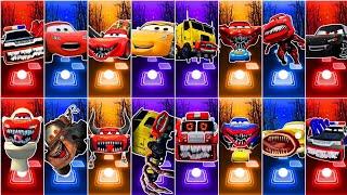 Lighting McQueen Eater & All Videos Mega mix Pixar Cars  Bus Eater  Thomas Train Exe  | Tiles Hop