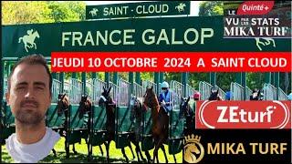 PRONOSTICS TURF 100% QUINTE+   JEUDI 10  OCTOBRE  2024  A SAINT CLOUD