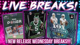 DUAL NFL RELEASE DAY! | Obsidian & Illusions FB + Leaf Poker + Prizm NBA + WWE & More (RGL3866-3877)