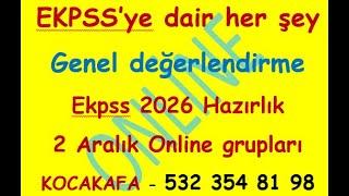 EKPSS ile ilgili her şeyi paylaşıyoruz. Ekpss 2026 için ONLİNE Kurslarımız 2 Aralık'ta başlıyor .