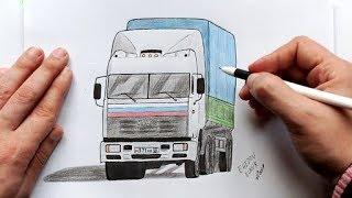 Как нарисовать Камаз из сериала Дальнобойщики(Ehedov Elnur)How to Draw a Truck