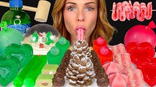 ASMR MUKBANG, Christmas Food, Pinecone Cookie, Snow Globe, Chocolate Covered Pretzels Dessert 먹방