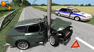 СТОЛБ СМЕРТИ! УСТАНОВИЛИ ПРЯМО НА ПРОЕЗЖЕЙ ЧАСТИ | BeamNG.drive