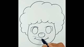 How to draw Cute Clown Head #shorts