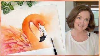 Watercolor Flamingo Painting Tutorial