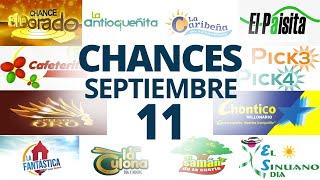 Resultados del Chance del Miércoles 11 de Septiembre de 2024  Loterias 
