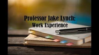 Professor Jake Lynch: Work Experience