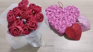 Easy Amazing 4 Tricks For Easy Rose Flowers Making | DIY Wall Hanging | Valentines Day Gift | Craft