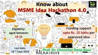 Know about MSME Idea Hackathon 4.0