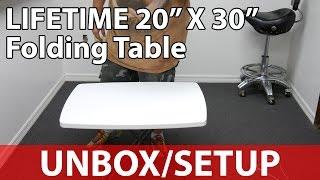 Lifetime 28241 Folding Personal Table, 30 by 20 Inch, White UNBOXING