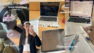 COZY & PRODUCTIVE STUDY VLOG  midterm season, 48 hrs of study hell, dealing with bad grades, tips