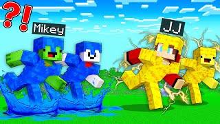 ELECTRIC ARMOR Speedrunners vs WATER ARMOR Hunters : JJ vs Mikey Team in Minecraft Maizen!