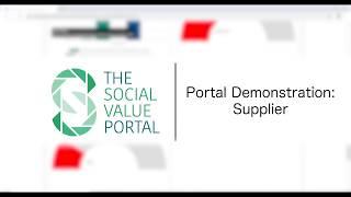 Using the Social Value Portal for Bidders & Suppliers