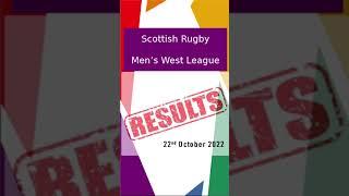 Weegie Rugby Results  - 22 Oct 2022
