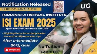 ISI Exam 2025|Notification Out|in Telugu